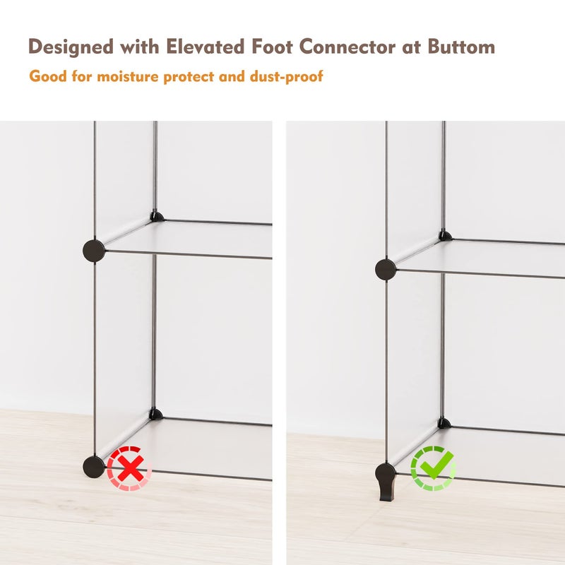 HOMIDEC Closet Organizers and Storage, 9 Cube Storage Organizer, Portable Closet Organizer Storage Cubes Shelves for Clothes, Bedroom, Wardrobe, Kids Room, Bathroom, Transparent - Image 5