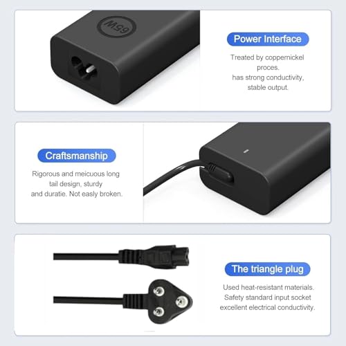 Wefly 65W Type C USB C Laptop Charger Compatible with Dell Latitude Computer 5530 5420 5430 5520 5540 7430 7420 7440 7340 7530 7330 7320,Inspiron 14 7425 16 7620 XPS 2in1 Chromebook 3100 (De 65W Type C) - Image 4