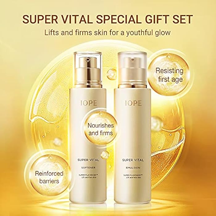 IOPE Super Vital Skin Care Set - Luxury Korean Skincare Gift Set for Anti Aging, Including Face Toner, Lotion and Moisturizer for Wrinkle Care - Facial Care Kit for All Skin, for Hydration & Lifting - Image 2