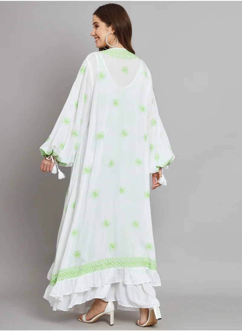 Alaya Hand Embroidered Chikankari Modal Kaftan-AL3605