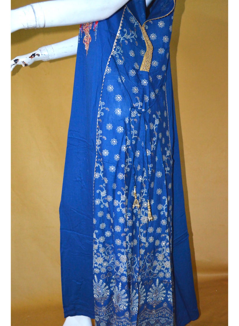 زينة جلابية نسائية أنيقة مطرزة – واسعة من الأسفل، بأكمام باتوينج، بشريط جانبي قابل للتعديل - Image 4