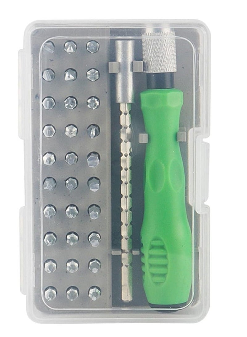32 in 1 precision screwdriver set with compact design and comfortable handle, stainless steel materials, includes 30 different heads (slotted, phillips, torx, etc.) for phone, laptop, and electronic device maintenance, ideal for home and professional use with portable storage bag  - Image 2