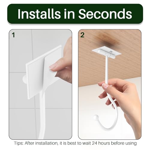 Josmimic White Banana Hanger Hook Under Cabinet: Adhesive Banana Holder, Foldable with Magnets When Not in Use, Under Counter Banana Hook, Stainless, Hold 13 LB - Image 5