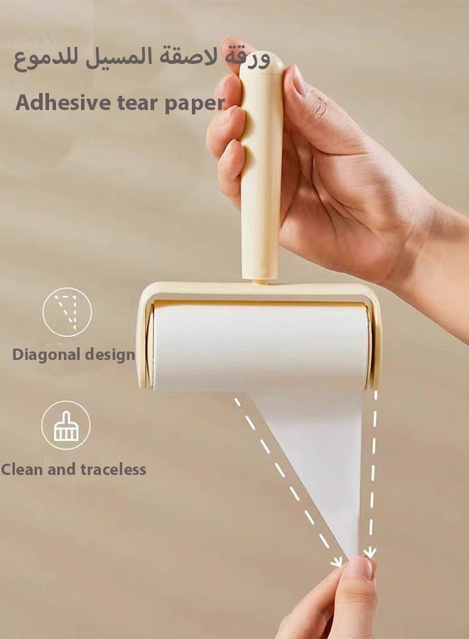 Portable Clothing Hair Dust Fur Removal Lint Roller Remover Tear-Off Adhesive Dust Paper Sticky with 1 Refills Adhesive Lint Brush for Clothes Carpet Car Seats Dust Dogs Cats Assorted  - Image 4