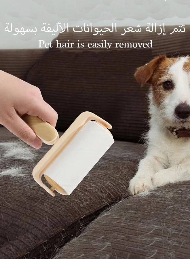 Portable Clothing Hair Dust Fur Removal Lint Roller Remover Tear-Off Adhesive Dust Paper Sticky with 1 Refills Adhesive Lint Brush for Clothes Carpet Car Seats Dust Dogs Cats Assorted  - Image 3