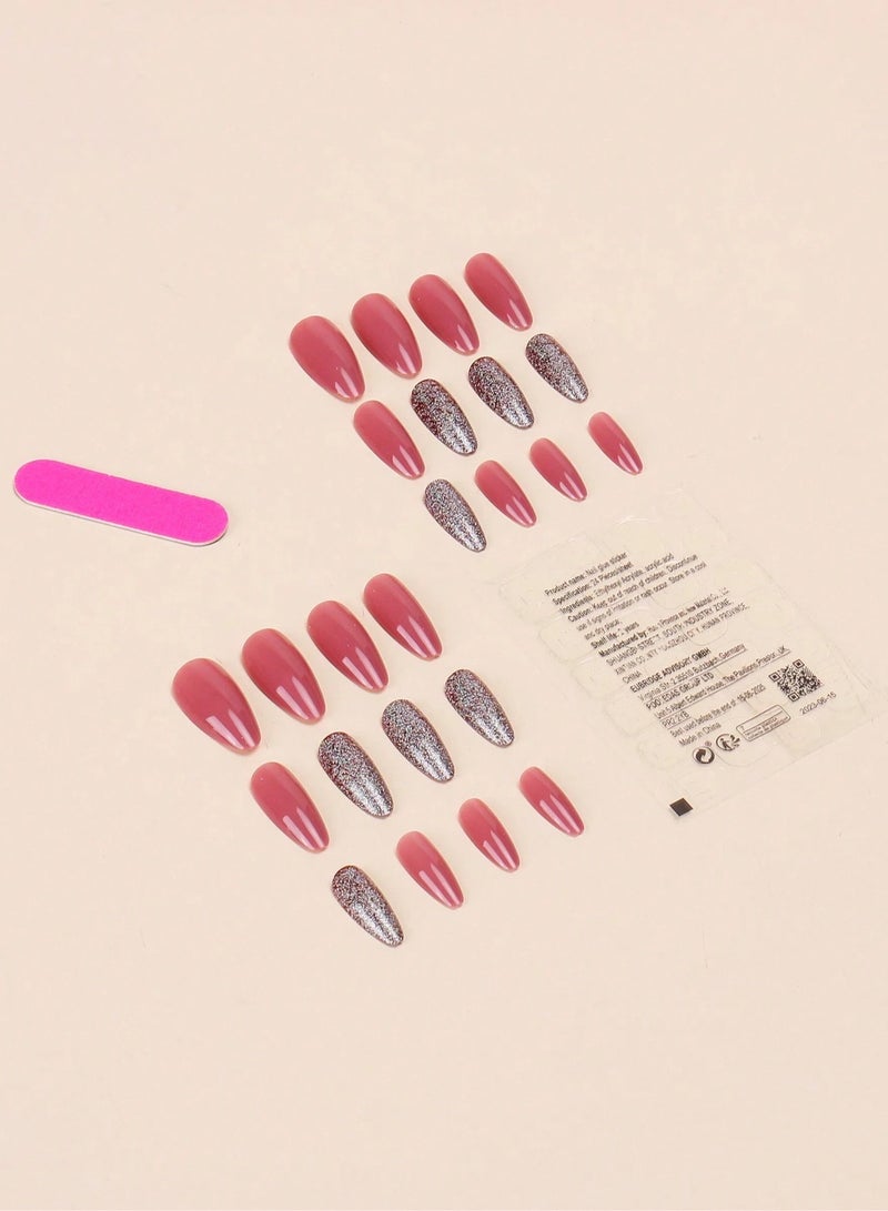 اظافر تركيب بشكل لوزي تحتوي العلبه على 24 ظفر مع مبرد اظافر و صمغ - Image 2