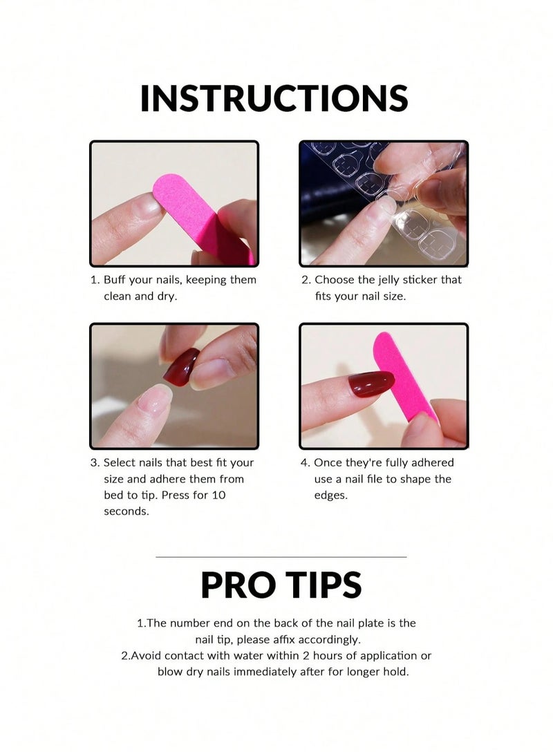 اظافر تركيب بشكل لوزي تحتوي العلبه على 24 ظفر مع مبرد اظافر و صمغ - Image 3