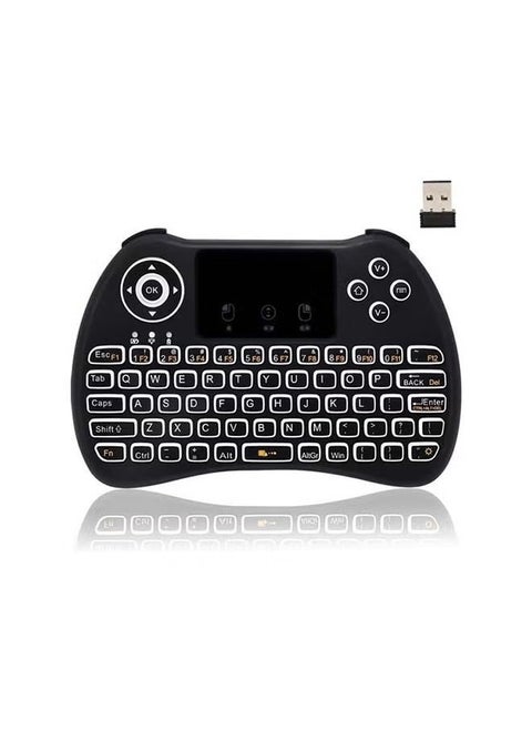 Backlit Mini Wireless Keyboard With Touchpad Mouse For Google Android TV Black