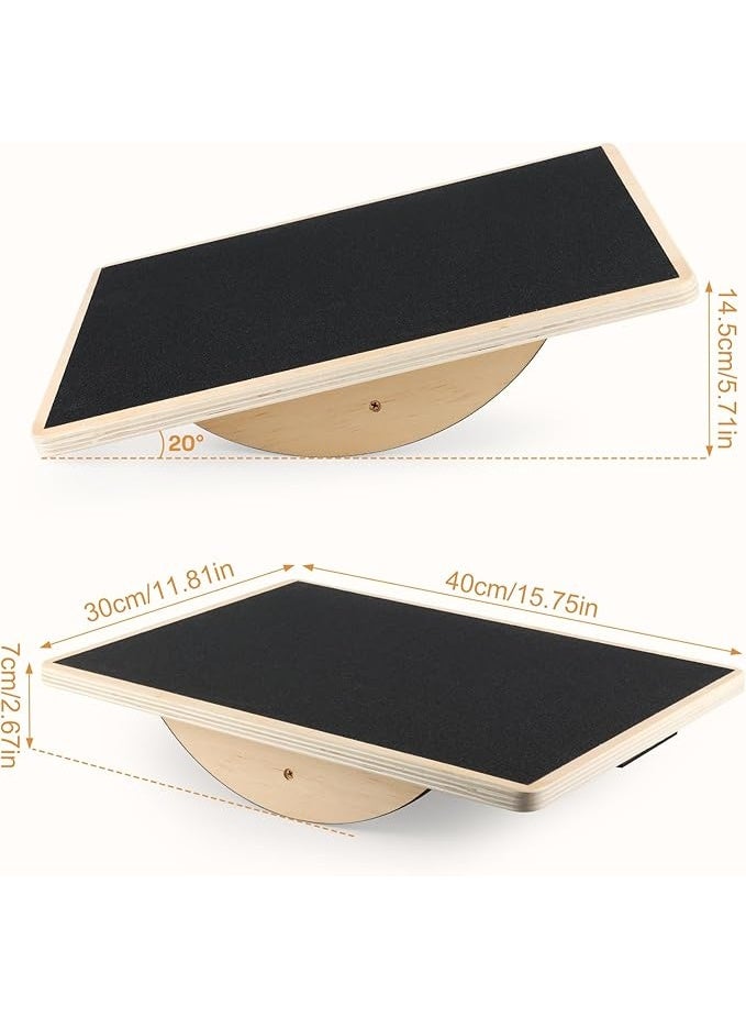 Wooden Balance Board for Core Strength Training, Adult Wobble Balance Trainer for Stability, Coordination, Physiotherapy, Home Fitness and Daily Exercise - Image 2