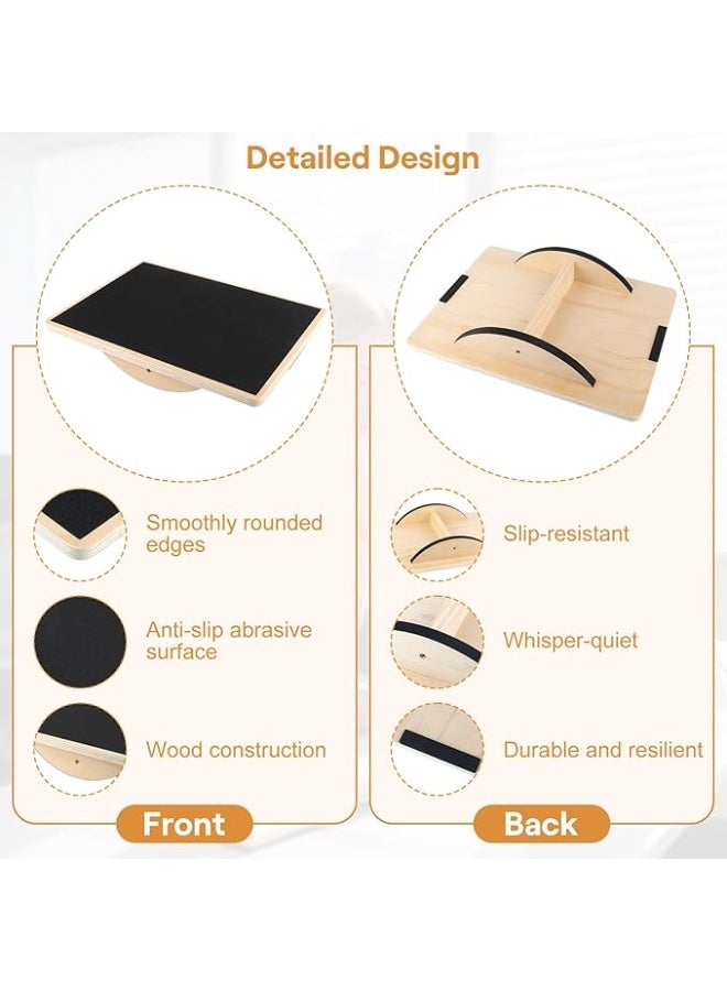 Wooden Balance Board for Core Strength Training, Adult Wobble Balance Trainer for Stability, Coordination, Physiotherapy, Home Fitness and Daily Exercise - Image 3