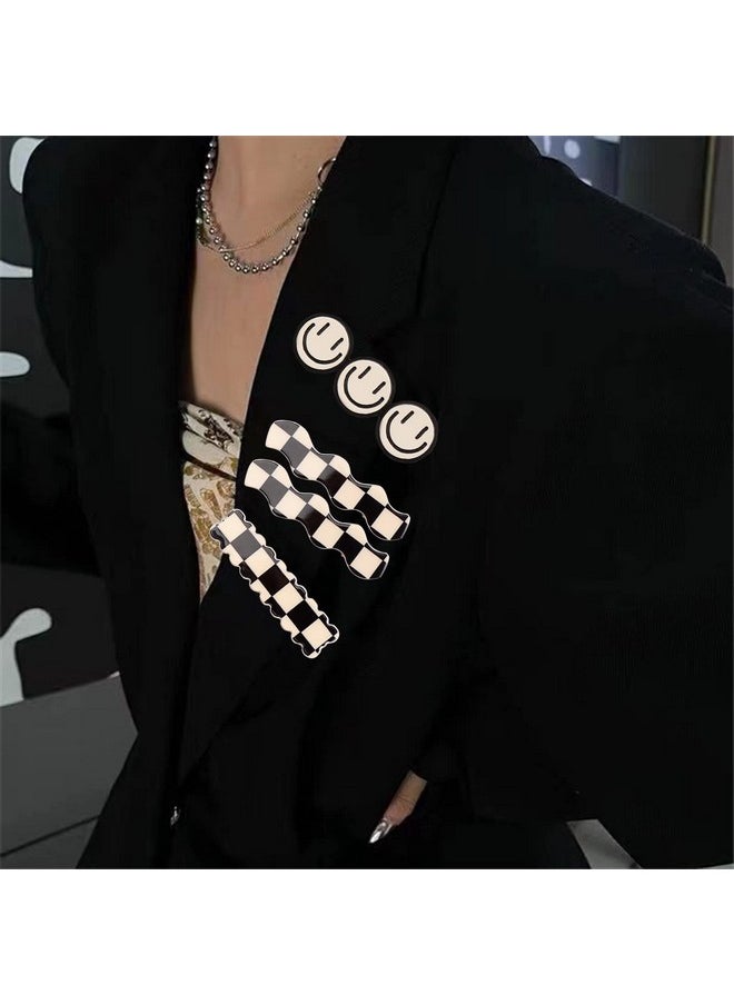 MagicSky - Agicsky Simple No Bend Hair Clips Black White Checker Hair Barrettes No Crease Wave Geometric Duckbill Bobby Pins Korean Styling Minimalist Hairpin Hair Accessories Gifts For Women Girls - Image 1