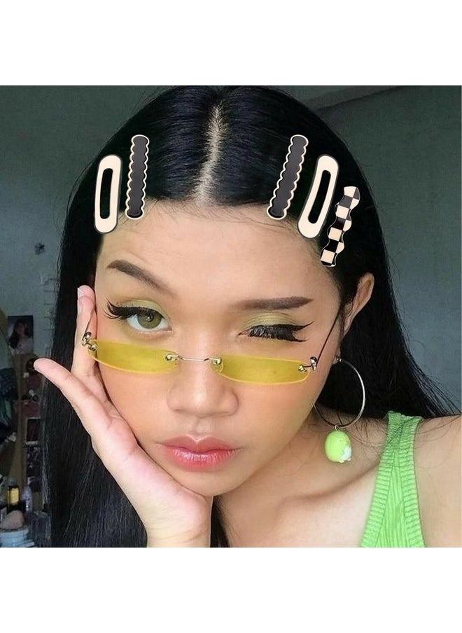 MagicSky - Agicsky Simple No Bend Hair Clips Black White Checker Hair Barrettes No Crease Wave Geometric Duckbill Bobby Pins Korean Styling Minimalist Hairpin Hair Accessories Gifts For Women Girls - Image 1