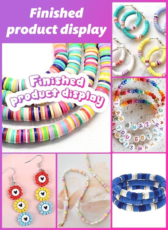 25,000pcs Glass Beads Clay Beads for Jewelry Making Kit, Preppy Bracelet Beads with Smiley Face Bead Letter Beads Charms Pendants, Heishi Beading Supplies Art Craft Set for Girl Kids DIY Handmade Gift - Image 3