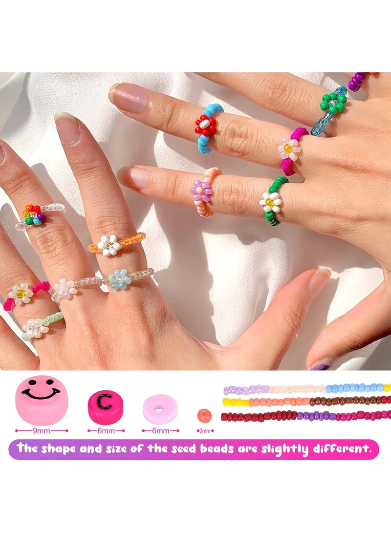 25,000pcs Glass Beads Clay Beads for Jewelry Making Kit, Preppy Bracelet Beads with Smiley Face Bead Letter Beads Charms Pendants, Heishi Beading Supplies Art Craft Set for Girl Kids DIY Handmade Gift - Image 5