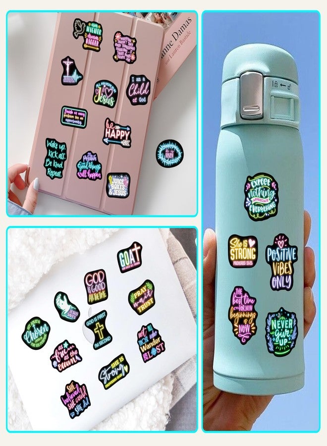 Robmoda 120 Pcs Neon Christian Bible Stickers for Water Bottle, Jesus Christ Faith Vinyl Waterproof Laptop Deals, Religious Christianity Christmas Thanksgiving Decor - Image 2