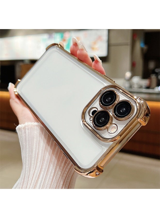 NIBEMINENT Electroplated Four Corner Anti Drop Protective TPU Case Cover For iPhone 16 Pro, Jin