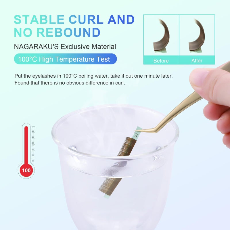 NAGARAKU Natural Brown Color Eyelash Extensions 0.10mm C curl 7-15mm Mix Tray Individual Lashes Classic Faux Mink Volume 20 rows Soft Eyelash Supplies - Image 3