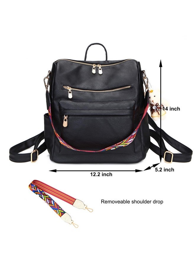 Soperwillton Women Backpack Purse Multipurpose Design Handbags Shoulder Bag PU Leather Travel bag Backpack Set 2pcs - Image 4