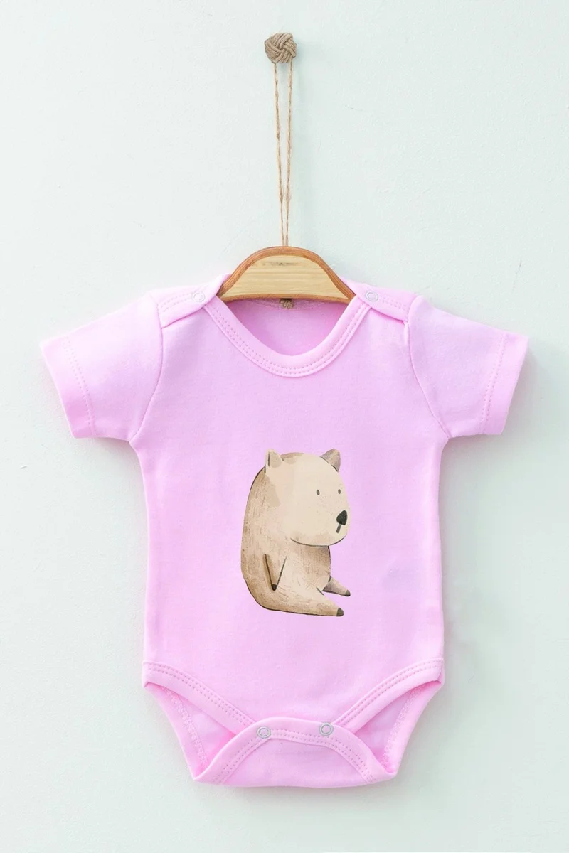 Ada Bebek Çocuk Ada Baby Kids Cotton Organic Watercolor Short Sleeve Bodysuit