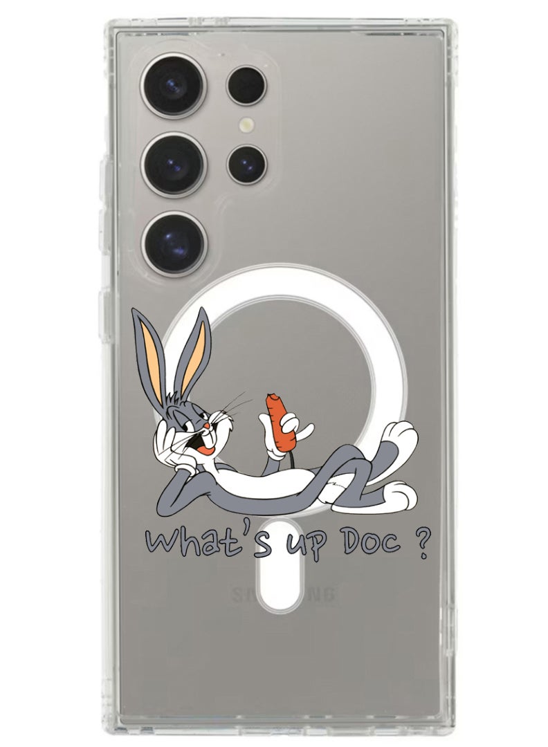 Theodor Magnetic Case for Samsung Galaxy S24 Ultra 6.8-inch Compatible with MagSafe Wireless Charging, Shockproof Phone Bumper Cover Whats up Doc - Image 1