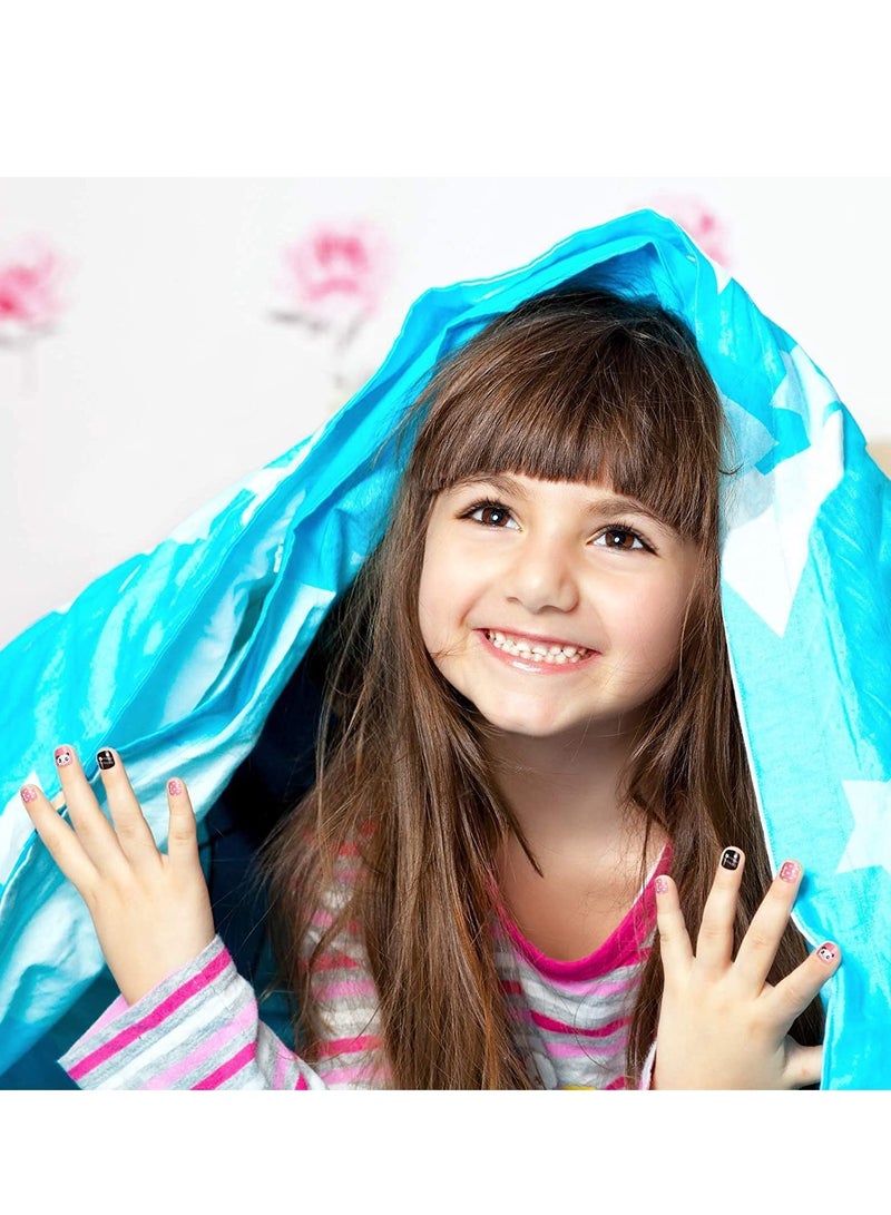 Kids Press on Nails Children Fake Artificial Tips Girls Full Cover Short False Fingernails for Decoration 120 Pieces - Image 5