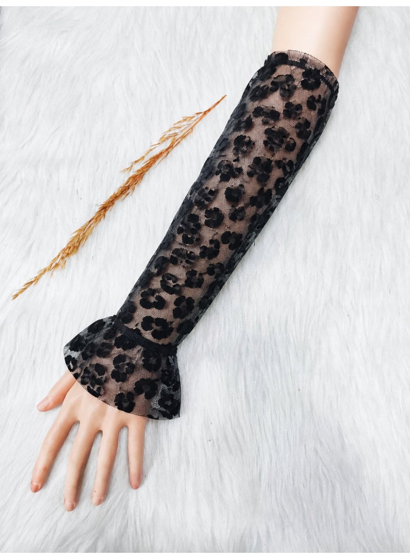 Women's Mesh Wrist Sleeves & Fingerless Gloves Set of 3 for Parties and Evening Wear - Image 1