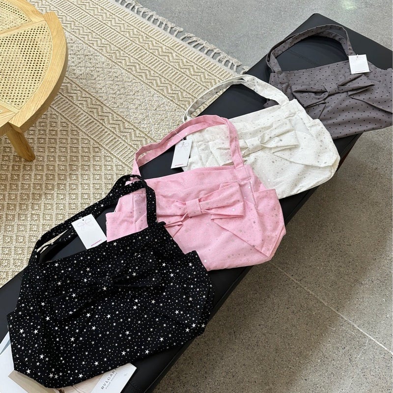 Polka Dot Star Bow Tote Bag - Image 5