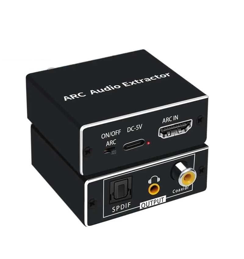Microware HDMI eARC/ARC Audio Extractor, HDMI(ARC) to Toslink + Coaxial + 3.5mm Converter Out,HDTV Audio Converter Adapter Audio Splitter Support Dolby@5.1, DTS@5.1, Dolby AC3,DSD,PCM,LPCM - Image 1