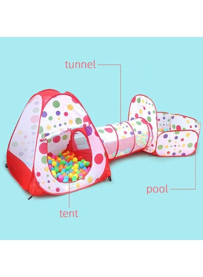 REZZOSS Magic Nylon Ball House 3-in-1 Pop-Up Kids Play Tent with Tunnel & Ball Pit Pool – Foldable Indoor Outdoor Playhouse Set with 100 Colorful Balls | Baby Crawling Toys | Toddler Birthday, Eid & Christmas Gift for Boys & Girls - Image 2