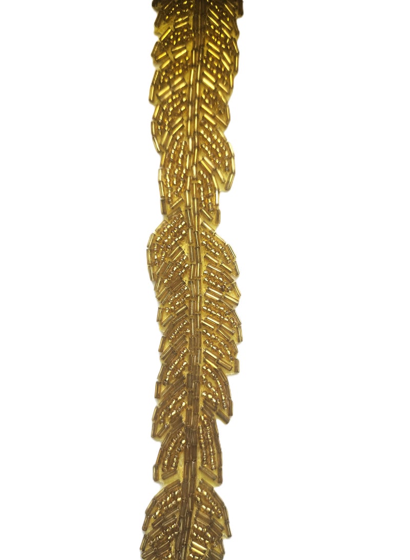 Gold Feathers, 7 yards, Sewing Lace Trim - Image 2