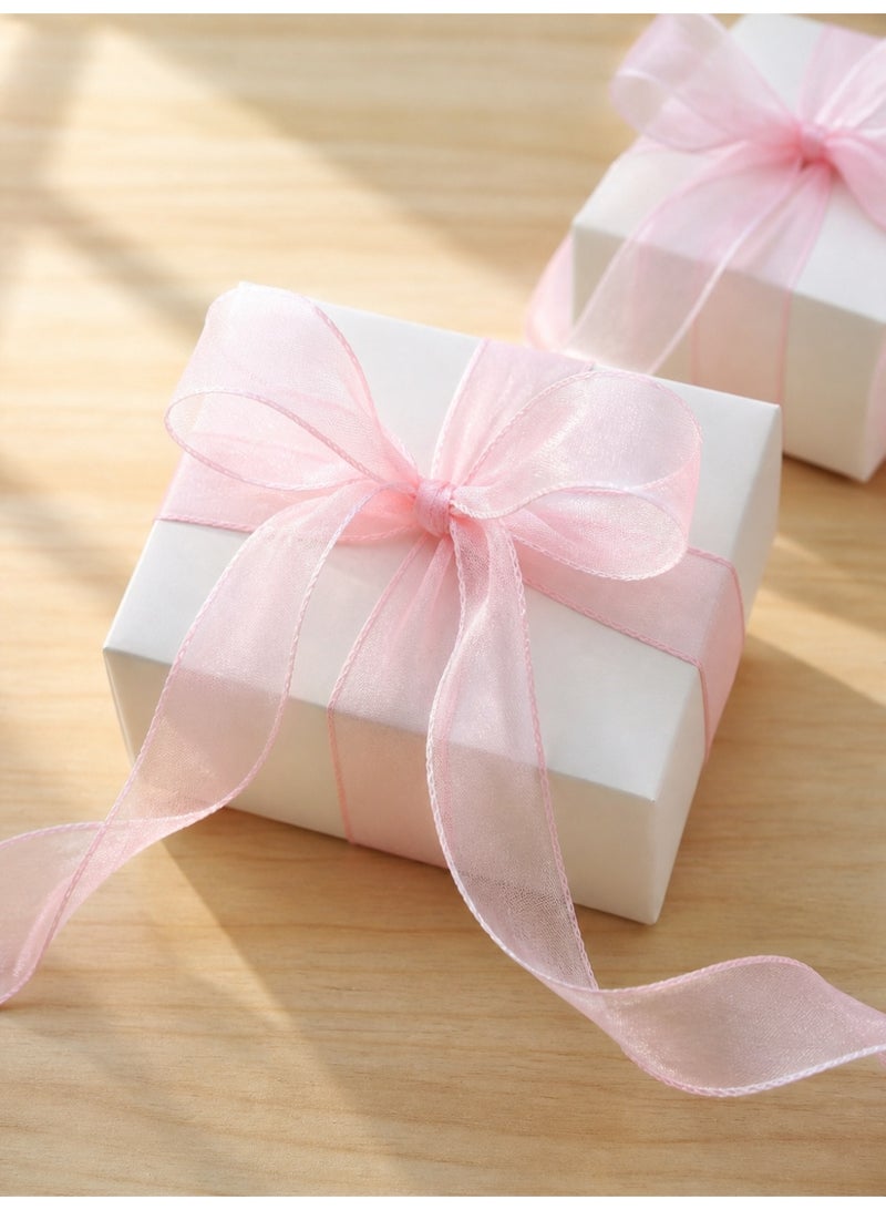 YUEHUO 6 Rolls Organza Ribbon Set with Pearl Wavy Edge, 4cm × 10Y Each, Sheer Gift Wrapping Ribbon for Flower Bouquets, Wedding Decor and DIY Crafts - Image 4