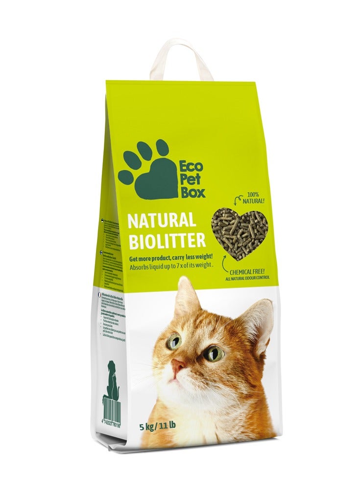 ECOPETBOX COMPOSTABLE NATURAL BIO LITTER FOR CATS BIRDS HIGHLY ABSORBENT 11lb 5kg - Image 1