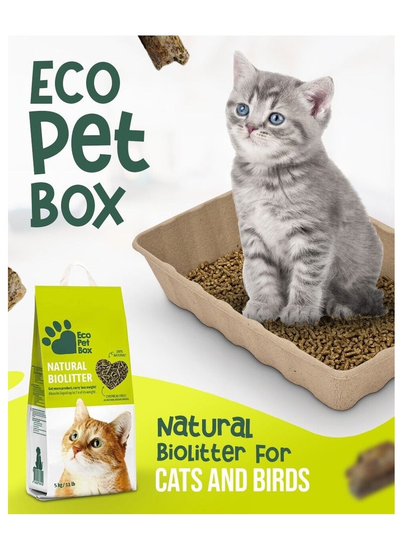 ECOPETBOX COMPOSTABLE NATURAL BIO LITTER FOR CATS BIRDS HIGHLY ABSORBENT 11lb 5kg - Image 5