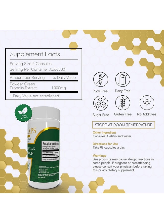 بي لايف كبسولات Beelife Green Propolis - مكمل غذائي من كبسولات البروبوليس الخضراء 100% وحبوب لقاح النحل - مستخلص البروبوليس، كبسولات البروبوليس الخضراء البرازيلية الأصلية - معتمدة وفقًا لمعيار ISO 22000، كوشير (120 كبسولة) - Image 4