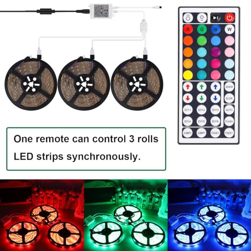 SUPERNIGHT 1-to-3 Remote Controller Dimmer for RGB LED Strip Lights, One Remote Can Control 3pcs Light Strips Synchronously, for SMD 5050 2835 3528 Multi Color Changing Rope Lights (3 Ports) - Image 2