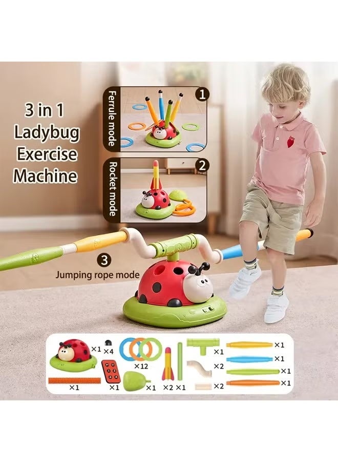 Paka Rabbit 3 in 1 Musical Jump, Toss Ring Game Toy and Rocket Launcher for Kids Outdoor Toys with Remote Control, Indoor Outside Birthday Gifts Kids Girls Boys Toys for Kids Ages 3+ Kids - Image 2