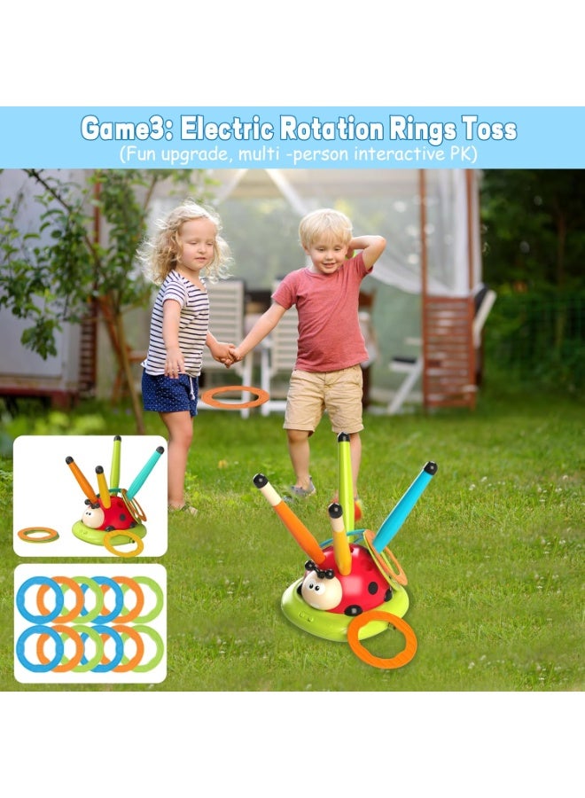 Paka Rabbit 3 in 1 Musical Jump, Toss Ring Game Toy and Rocket Launcher for Kids Outdoor Toys with Remote Control, Indoor Outside Birthday Gifts Kids Girls Boys Toys for Kids Ages 3+ Kids - Image 4