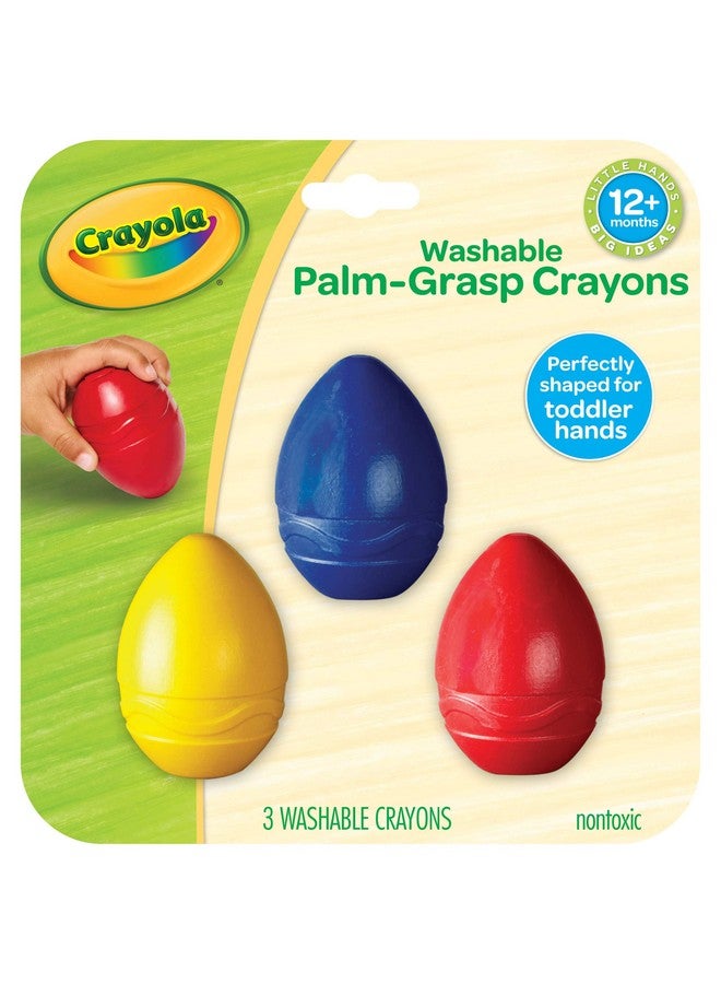 كرايولا أقلام تلوين كرايولا ماي فيرست بالم جريب، 3 قطع، تلوين للأطفال الصغار، متعدد الألوان - Image 1