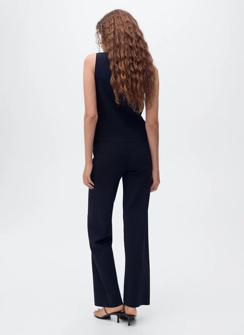 مانجو Knitted trousers with elastic waistband