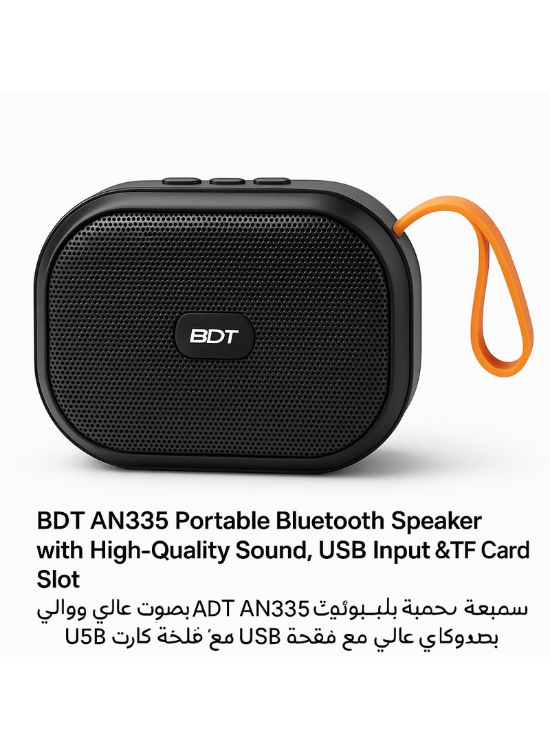BDT سماعة بلوتوث محمولة BDT AN335 بصوت عالي وجودة احترافية مع USB وفتحة كارت ميموري - Image 2