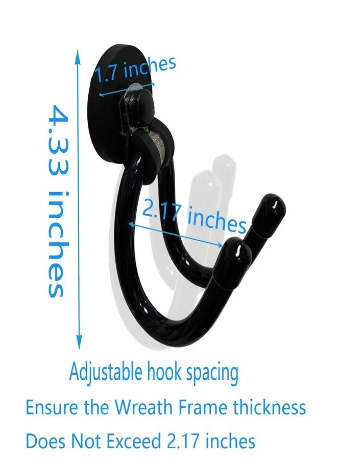 Pmsanzay 2 Pack Magnetic Wreath Hanger for Front Door, Wreath Hook Wreath Holder for Metal Door, Heavy Duty Magnets with Double Hook for Refrigerator, Christmas Decoration - Image 3