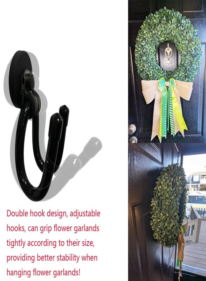 Pmsanzay 2 Pack Magnetic Wreath Hanger for Front Door, Wreath Hook Wreath Holder for Metal Door, Heavy Duty Magnets with Double Hook for Refrigerator, Christmas Decoration - Image 4