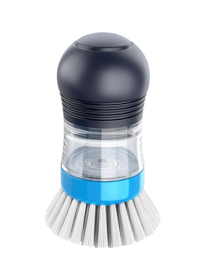 Mr Siga MR.SIGA Soap Dispensing Palm Brush, Kitchen Brush for Dish Pot Pan Sink Cleaning, Pack of 1, Navy/Blue - Image 1
