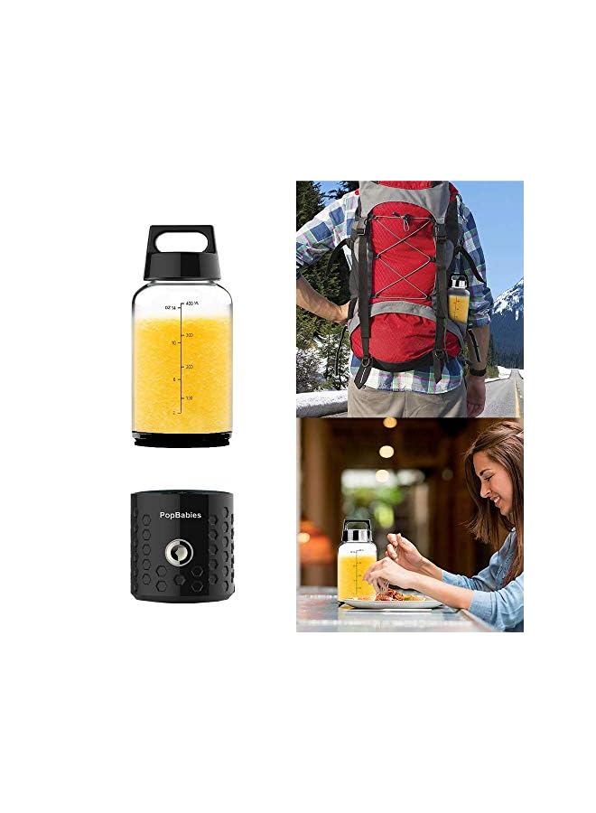 vesus خلاط، خلاط بوب بيبيز ميني للشيك والمشروبات، خلاط صغير لصنع السموذي للسفر، خلاط شخصي لطعام الأطفال أسود - Image 1