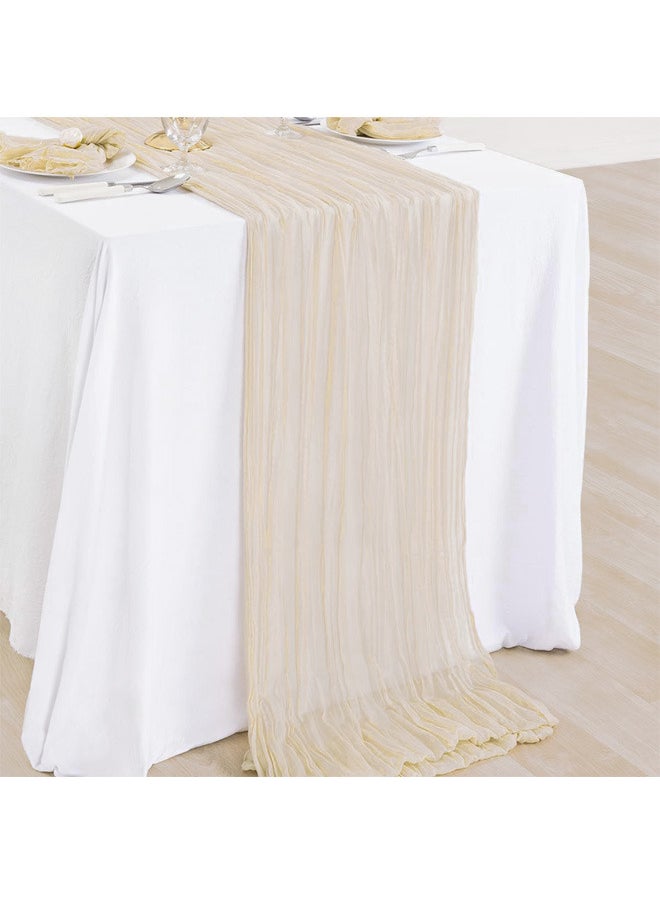 Translucent Table Runner Chessian Tablecloth for Wedding Reception Bridal Shower Party Decoration Table Centerpiece 90*300CM