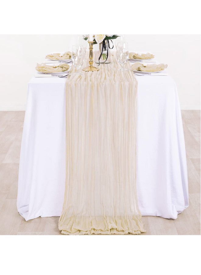 Translucent Table Runner Chessian Tablecloth for Wedding Reception Bridal Shower Party Decoration Table Centerpiece 90*300CM
