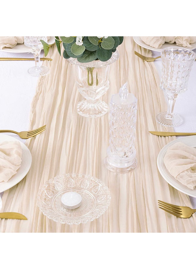 Translucent Table Runner Chessian Tablecloth for Wedding Reception Bridal Shower Party Decoration Table Centerpiece 90*300CM