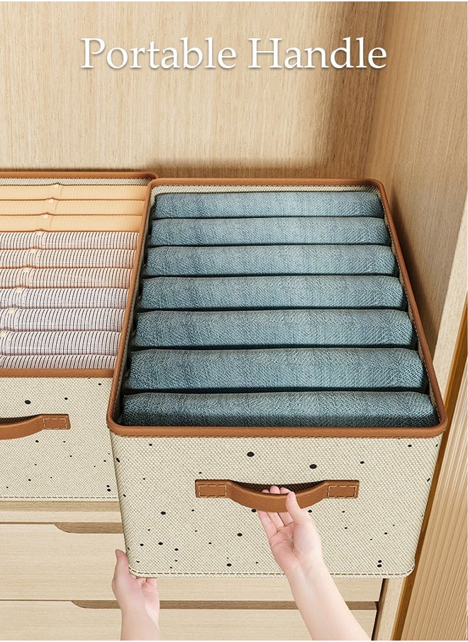 DUNISO 3 Pieces Fabric Closet Storage Organizer Set Foldable Clothes Boxes Large Capacity Wardrobe Stackable Closet Drawer with Handle for Leggings Stockings Socks Underwear  - Image 5