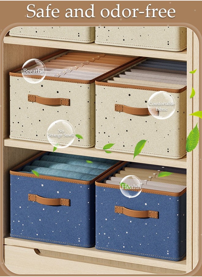 DUNISO 3 Pieces Fabric Closet Storage Organizer Set Foldable Clothes Boxes Large Capacity Wardrobe Stackable Closet Drawer with Handle for Leggings Stockings Socks Underwear  - Image 4