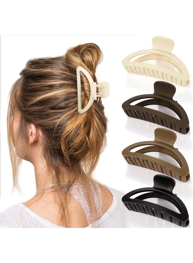 Canitor Hair Clips Set - Neutral Matte Claw Clips for Thin, Medium, and Thick Hair - Cute Semicircle Designs for Women - Image 1